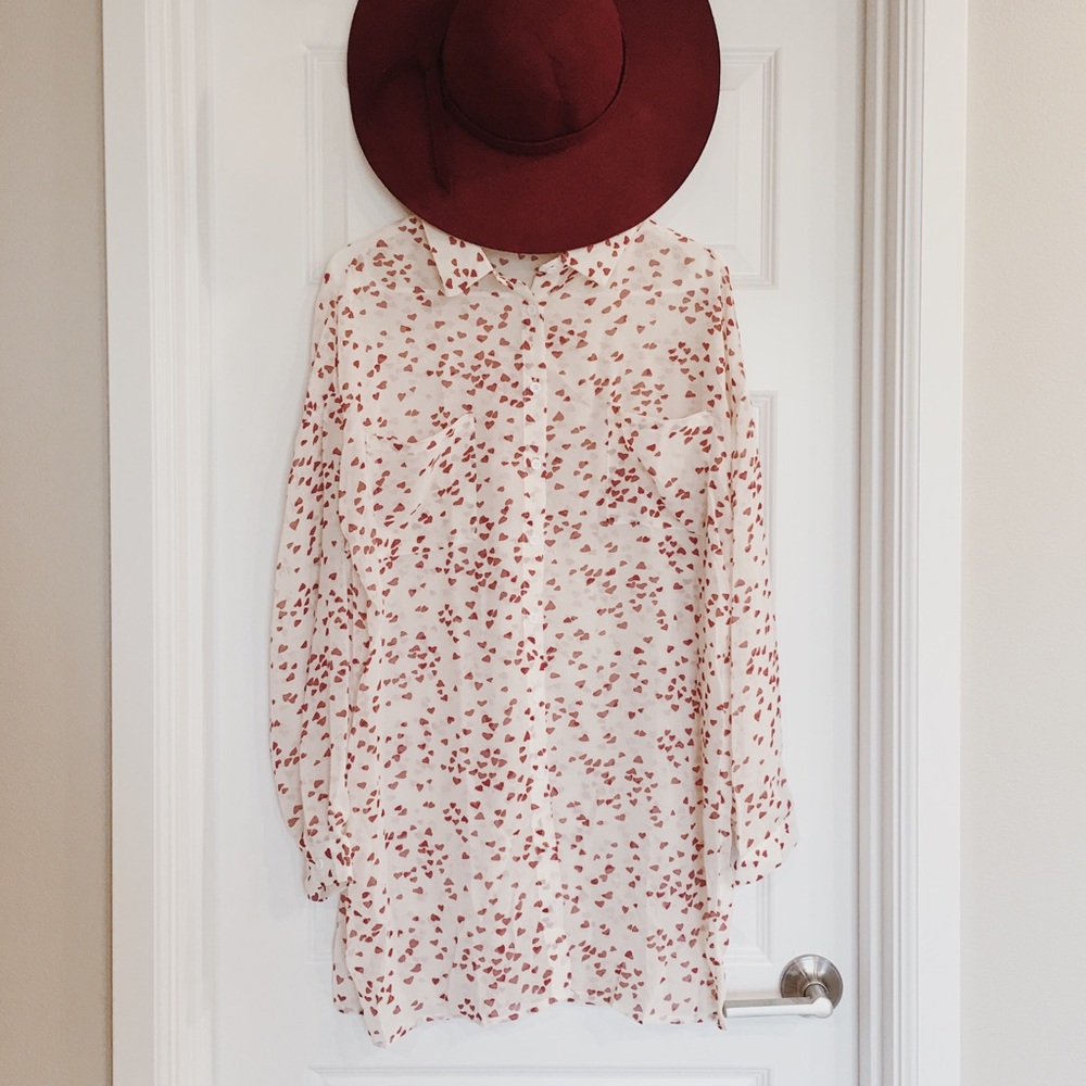 SHEIN Hearts Print Longline Top
